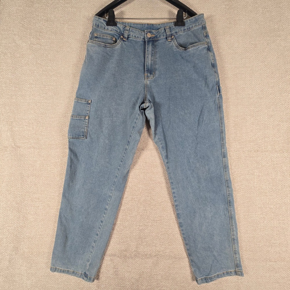 YoungLA Men Blue Denim Carpenter Jeans 34x30 Utility Workwear Baggy 611 YLA2635